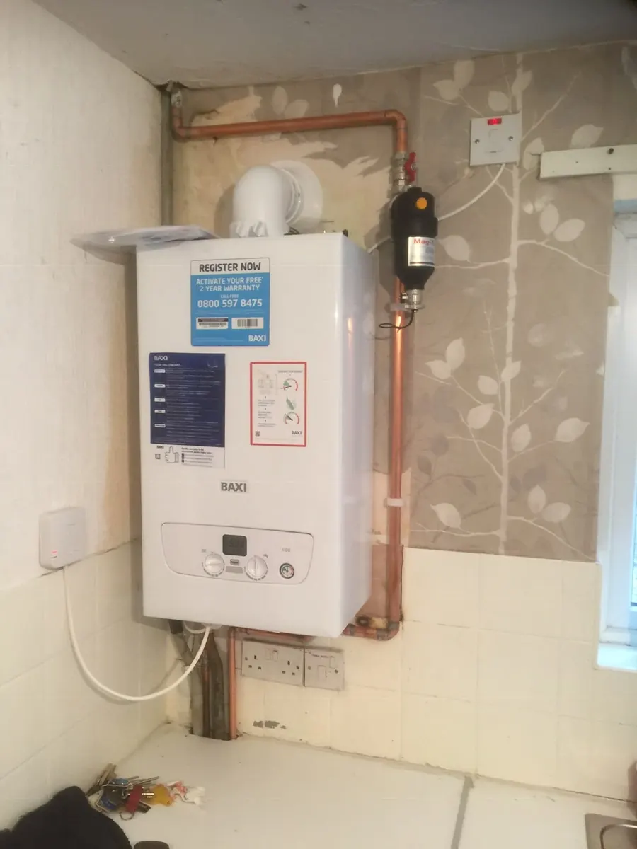 Baxi boiler with magnetic system filter fitted in Telford