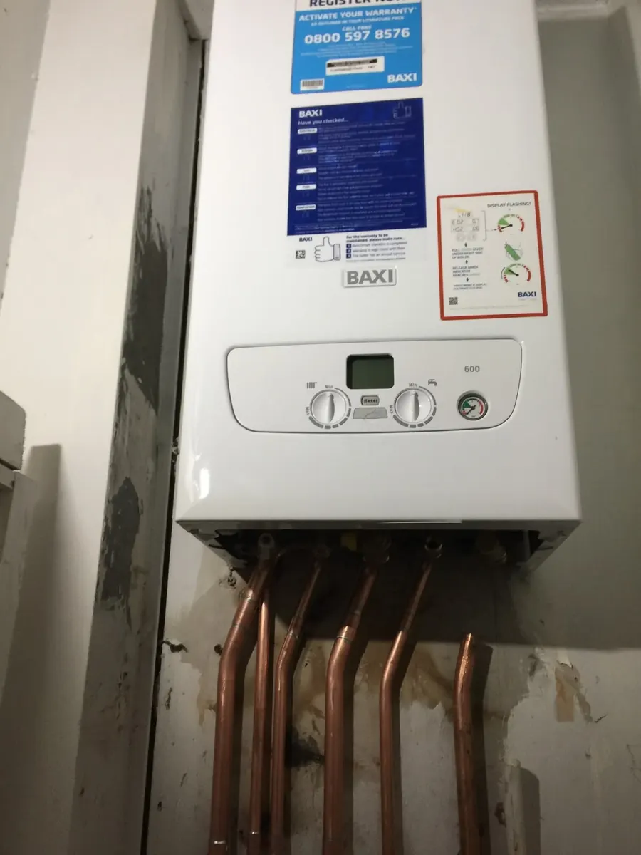 Baxi combi boiler and copper pipework in Telford
