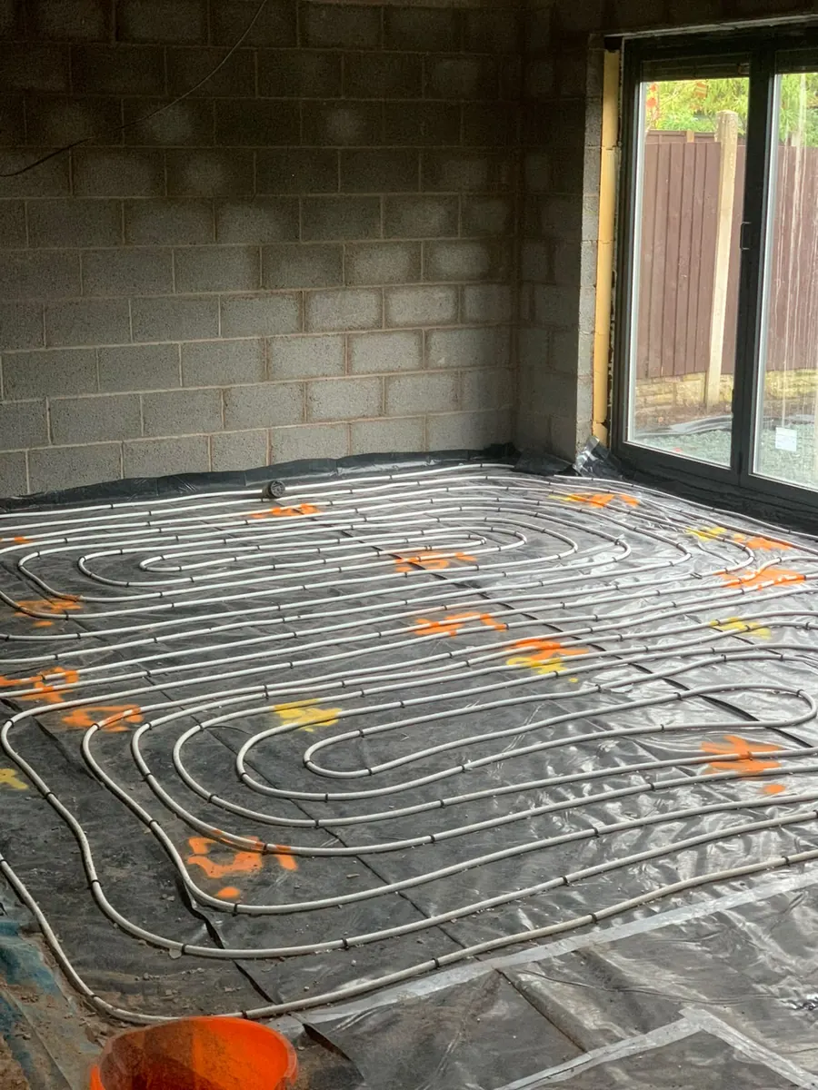 Underfloor heating pipework laid before screeding in Telford
